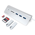 Miniatyrbild 5 av 6: Satechi USB-C Aluminum USB-hub & Minneskortläsare - Silver