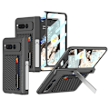 Miniatyrbild 1 av 8: Google Pixel Fold Mobilskal Korthållare Kickstand - Carbon Svart