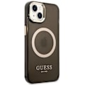 Miniatyrbild 4 av 8: GUESS iPhone 14 Plus Skal Magsafe Gold Outline Translucent - Svart Svart
