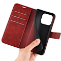 Miniatyrbild 6 av 6: iPhone 15 Plus Plånboksfodral Calf Flip Folio - Röd