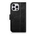 Miniatyrbild 2 av 8: iCarer iPhone 14 Pro Plånboksfodral 2in1 Äkta Läder Anti-RFID - Svart Svart