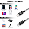 Miniatyrbild 2 av 3: SiGN Skin USB-C till Lightning kabel 2.1A, 2m - Svart/Vit