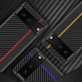 Miniatyrbild 8 av 8: Google Pixel 7 Skal Carbon Fiber PU-Läder - Svart/Röd Svart
