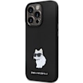 Miniatyrbild 2 av 11: KARL LAGERFELD iPhone 14 Pro Max Mobilskal Silikon C Metal Pin Svart