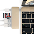 Miniatyrbild 2 av 5: Satechi USB-C Pass Through USB Hub – 3-i-1 hub - Grå grå