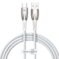 Miniatyrbild 1 av 7: Baseus USB-C till USB-A kabel 1M Glimmer Series - Vit