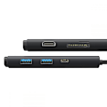 Miniatyrbild 6 av 11: Baseus Lite Series 6-Port HUB Adapter USB-C - Svart Svart