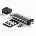 Pikkukuva 2 / 5: UGreen USB Type C / USB 3.0 SD / micro SD -kortinlukija Harmaa Grey