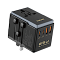Miniatyrbild 1 av 4: Dudao Reseadapter 65W 2x USB-C 2x USB-A A65Pro - Svart Svart