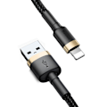 Miniatyrbillede 4 af 5: Baseus Cafule lynkabel QC 3.0 1.5A 2M Sort-guld Black