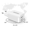 Pikkukuva 9 / 11: Dudao seinälaturi USB EU + Lightning kaapeli - valkoinen White