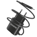 Miniatyrbild 2 av 5: Dudao 2x USB Väggladdare med built-in lightning 12 W Kabel Svart Svart