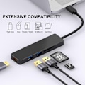 Miniatyrbild 6 av 11: SiGN 5-i-1 USB-C-adapter HDMI 4K MicroSD, max 15W, 5V, 3A - Svart