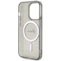 Miniatyrbild 7 av 8: Guess iPhone 14 Pro Max Mobilskal MagSafe Glitter Guld - Svart Svart
