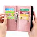 Miniatyrbild 5 av 8: iPhone 14 Pro Max Plånboksfodral Äkta Läder Flip - Rosa Guld