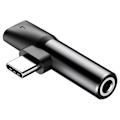 Miniatyrbild 1 av 5: Baseus Converter L41 Adapter USB-C - USB-C 3,5 mm Svart Svart