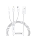 Miniatyrbild 2 av 11: Baseus 3in1 USB-A till USB-C, Lightning, microUSB kabel 1m 3.5A