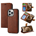 Miniatyrbild 1 av 10: iPhone 15 Plus Plånboksfodral 2-in-1 Detachable - Brun