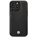 Miniatyrbild 3 av 7: BMW iPhone 14 Pro Max Mobilskal Magsafe Läder Diamond Pattern Svart