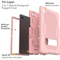 Miniatyrbild 2 av 6: Galaxy Tab A8 10.5 (2021) Skal Robot B2 Kickstand - Rosa