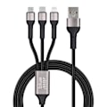 Miniatyrbild 1 av 2: Blue Star USB-A Till Micro-USB/USB-C/Lightning Kabel 1.2m
