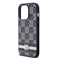 Miniatyrbild 6 av 8: DKNY iPhone 14 Pro Mobilskal Läder Checkered Mono Pattern Svart