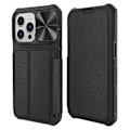 Miniatyrbild 1 av 10: iPhone 14 Pro Max Plånboksfodral PU Läder Shockproof  - Svart Svart