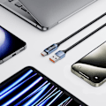 Miniatyrbild 5 av 6: Tech-Protect USB-C till USB-A kabel Ultraboost LED 1m - Blå