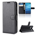Miniatyrbillede 4 af 9: Litchi Skin Wallet Cover til Samsung Galaxy S10 Plus - Sort Black