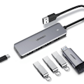 Miniatyrbild 2 av 11: Ugreen USB HUB - 4x USB 3.2 Gen 1 med Mikro-USB-Strömport - Grå