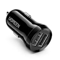 Miniatyrbild 1 av 5: Ugreen 2x USB 24W 4,8A Billaddare Svart Svart