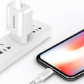 Pikkukuva 6 / 11: Dudao seinälaturi USB EU + Lightning kaapeli - valkoinen White
