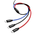 Miniatyrbild 5 av 5: BASEUS 3In1 USB-C & Lightning & Micro-Usb Kabel 120 cm Svart Svart