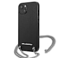 Miniatyrbild 2 av 8: Karl Lagerfeld iPhone 13 mini Halsbandskal Läder Textured and Chain - Svart Svart