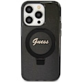 Miniatyrbild 3 av 8: Guess iPhone 15 Pro Mobilskal Magsafe Ringställ Script Glitter Svart