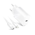 Miniatyrbild 2 av 8: Forcell Reseladdare USB-C med Lightning Kabel 3A 20W - Vit