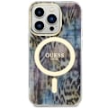Miniatyrbild 3 av 8: Guess iPhone 14 Pro Mobilskal MagSafe Leopard - Blå