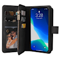 Miniatyrbild 7 av 11: iPhone 14 Pro Max Plånboksfodral KT Zipper - Svart Svart