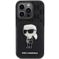 Miniatyrbild 3 av 9: Karl Lagerfeld iPhone 15 Pro Max Mobilskal Korthållare Monogram Ikonik Svart