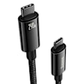 Miniatyrbild 2 av 8: Baseus USB-C till USB-C kabel 480Mb/s 240W 2m Tungsten Guld Svart
