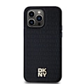 Miniatyrbild 3 av 8: DKNY iPhone 14 Pro Max Mobilskal Magsafe Läder Pattern Metal Logo Svart