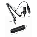 Miniatyrbild 2 av 3: Art Mikrofon USB Diaphragm Condenser Boom - Svart Svart