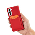 Miniatyrbild 6 av 11: Galaxy S22 Plus Plånboksfodral Magnet Stand - Röd