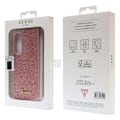 Miniatyrbild 7 av 7: Guess Galaxy Z Fold 5 Mobilskal Läder Triangle Strass - Rosa