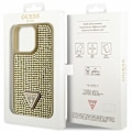 Miniatyrbild 8 av 8: Guess iPhone 14 Pro Mobilskal Rhinestone Triangle - Guld