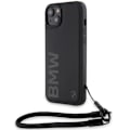 Miniatyrbild 1 av 7: BMW iPhone 15/14 Plus Mobilskal Signature Läder Wordmark Cord Svart