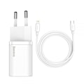 Miniatyrbillede 1 af 10: BASEUS - Super Si Network Charger 20W + Lightning Kabel - Vit White