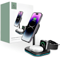Miniatyrbild 1 av 7: Tech-Protect 3-in-1 Trådlös Laddare Magsafe iPhone, Apple Watch, AirPods - Svart