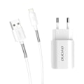 Pikkukuva 5 / 11: Dudao seinälaturi USB EU + Lightning kaapeli - valkoinen White