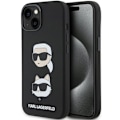 Miniatyrbild 1 av 8: Karl Lagerfeld iPhone 15/14 Plus Mobilskal Silikon Karl&Choupette Svart